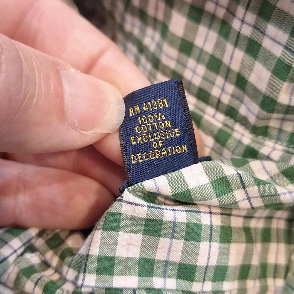 Polo Ralph Lauren Green Plaid Purple Pony Men's Longsleeve Button Down Shirt‎ Sm - Picture 7 of 7